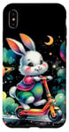 Coque pour iPhone XS Max Bunny Riding Trottinette électrique Motif lapin