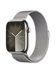 Apple Watch Series 9 (Gps + Cellular), 45Mm Silver Stainless Steel Case With Silver Milanese Loop