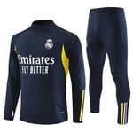 23-24 Ny Real Madrid Långärmad Fotbollströja Set för Vuxna och Barn Träningsuniform Julklapp Svart-Xin Black 16#