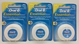 Oral B Essential Dental Floss Original Unwaxed  X3