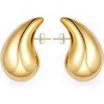 Trendiga Chunky Guld Hoop Örhängen för Kvinnor, Tjocka Guldpläterade Örhängen Sliver Hoop Örhängen Dupes, Lätta Chunky Hoop Örhängen Teardrop Örhängen