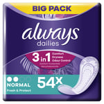 Always Dailies Normal Fresh & Protect Panty Liners x 54, Breathable, Flexible...