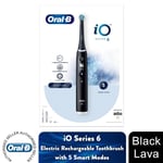 Oral-B iO Series 6 Electric Rechargeable Toothbrush with Travel Case, Black Lava