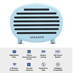 sjlerst Bluetooth Speaker,Wireless Bluetooth Light Crack Sound Speaker,Portable Audio Mobile Phone Outdoor Mini Subwoofer Small Loudspeaker Box(Blue)