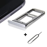 Cemobile SIM Card Tray Slot Holder Replacement for Samsung Galaxy S7 Edge G935 + SIM Card Tray Open Eject Pin (Single SIM models Only) (Silver)