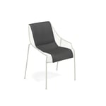 EMU - Heaven Chair, Matt White, Cushion: Dark Grey - Vit - Balkong- och caféstolar