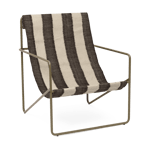ferm LIVING Desert lounge chair Olive, off-white, chocolate