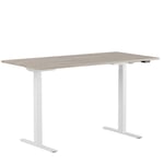 Höj och sänkbart skrivbord, 2-motorigt, vitt stativ, ek bordsskiva 180x80cm