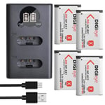 4 jeux de piles NPBX1 NP BX1 batterie + LCD double chargeur pour Sony ZV1 NP BX1 DSC RX1 RX100 X3000 AS10 AS5