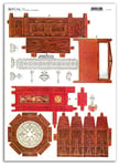 Accademia Del Craft Sales 32 x 45 cm-Pendule-Horloge-Mobilier de Jardin d'enfants Sylvanian, en Papier Multicolore