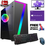 ULTRA FAST QUAD CORE Desktop Gaming PC Computer Bundle 4.2 8GB 1TB Windows 10 NR