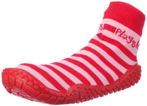 Playshoes Unisex-Child UV Protection Aqua Socks Stripes Bathing Beach Thong Sandals and Pool Shoes 174802 Red/Rose 2.5 Child UK (18/19 EU)