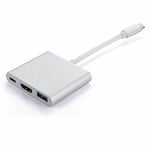 Type C to USB-C 4K HDMI USB 3.0 3 in 1 Hub Adapter Cable For Apple Macbook UK