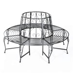 Rund Trädgårdsbänk 360° i Metall ?160 cm