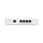 Layer 2 switch with (4) 10GbE RJ45 ports and (1) GbE, 802.3at PoE+ RJ45 input 