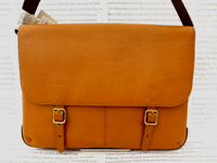 FOSSIL Slim Messenger Bag Mens BUCKNER Tan Soft Leather Shoulder Bags BNWT R£299