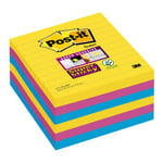 Post-it® Super Sticky-notislappar, 101 x 101 mm, olika ultrafärger, förpackning med 6, 90 lappar