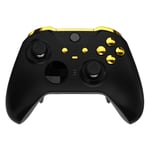 eXtremeRate Chrome Gold Replacement Buttons for Xbox One Elite Series 2 Controller, LB RB LT RT Bumpers Triggers ABXY Start Back Sync Profile Switch Keys for Xbox One Elite V2 Controller Model 1797