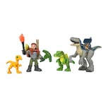 Fisher-Price Imaginext Coffret Chasse Aux Dinos Jurassic World avec Figurine Articulée Owen Grady Et Blue, Jeu De Rôle, 12 Éléments, Jouet Enfant, Dès 3 Ans, HND46