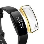 JANSHAREJ For Fitbit Inspire/Inspire HR Full Coverage Plating TPU Watch Case(Black) (Color : Gold)
