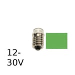 Grön LED signallampa T14x30 16lm E14 0,2W 12-30V
