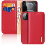 iPhone 13 Pro Max Fodral - Dux Ducis Äkta Läder Röd (RFID Skydd)