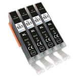 4 Black (CLI) Ink Cartridges for Canon PIXMA iP7200 iX6850 MG5650 MG6650 MX725