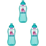 Sistema Twist 'n' Sip Squeeze Kids Water Bottle For School | Leakproof Plastic Water Bottle | 330 ml | BPA-Free | Assorted Colours (Pack of 3)