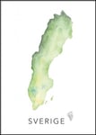 Wineprints Akvarell Sverige (50x70)
