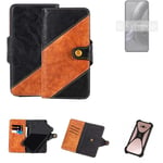 Sleeve for Motorola Edge 30 Neo Wallet Case Cover Bumper black Brown 