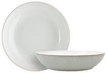 Denby Elements 4 Piece Stoneware Pasta Bowls - Light Grey
