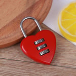 1pc Cute Red Heart Pattern Shape 3digit Dial Metal Code Number B One Size