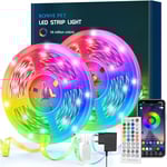 Ruban LED 15M(7.5M*2) Bande LED RGB Bande Lumineuse Flexible Multicolore avec Télécommande à 40 Touches, Synchroniser avec la Musique, pour Fête Décor pour la Maison Chambre Bar