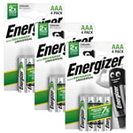 12 x Energizer AAA 500 mAh Rechargeable Batteries Phone DECT Staycharged LR03