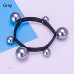 Pearl Hair Rope Rubber Bands Elastic Ponytail Holder Grey