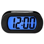 Digital Alarm Clock Table Clock with Silicone Case Snooze Simple Setting Progressive Alarm Battery Operated Shockproof The Ideal Gift Clock for Kids Convenient Black