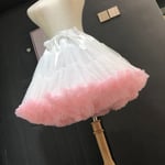Women Petticoat Lolita Tutu Skirt Underskirt Short Crinoline Cos Pink One Size