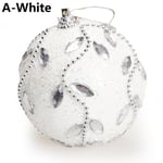 1pc Christmas Ball Hanging Pendants Drop Ornament White A