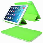 Gadget Giant ® ULTRA SLIM Leather Tri Fold Smart Flip Wallet Stand Case Cover & LCD Screen Protector for the New iPad Air iPad 5 with Full Auto Sleep Wake Function - iPad Air / iPad 5 Case & LCD Screen Protector for iPad Air - GREEN