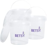 1 litre paint kettle with lids/PACK OF 3 - Betsy Group 13x12.5x10.5cm 