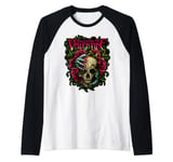 Funny Bullet My Valentine Skull Roses and Red Blood Horror Raglan Baseball Tee