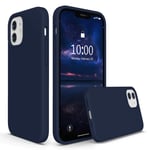 SURPHY Liquid Silicone Case Compatible with iPhone 12 mini Case 5.4 inches, Gel Rubber Full Body Shockproof Phone Case with Microfiber Lining for iPhone 12 mini 5.4 inches 2020 (Deep Navy)