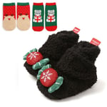 Christmas Gift For Baby: Toddler Shoe+ Headbands Or Socks Set Black 12-18month