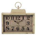 DRW Horloge de Bureau rectangulaire en métal en 30 x 7 x 30 cm