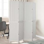 Room Divider 4 Panels White Solid Wood Paulownia vidaXL