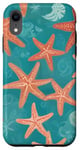 iPhone XR Cool Seashell Coral Starfish Abstract Design Case