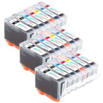 21 Ink Cartridges (Set) to replace Canon PGI-5 & CLI-8 Bk C M Y PC PM Compatible