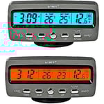 4 i 1 Bil Auto LCD Spänning Temperatur Detektor Digital Display Termometer Kontroll Alarm Klocka