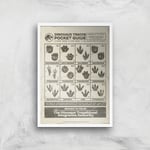 Jurassic World Dino Tracks Pocket Guide Giclee Art Print - A2 - White Frame