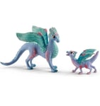 Schleich Bayala 70592 Flying Flower Mother and Baby Blossom Dragon Playset 5+